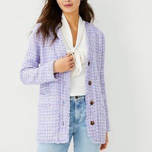 Ann Taylor Purple Tweed Jacket